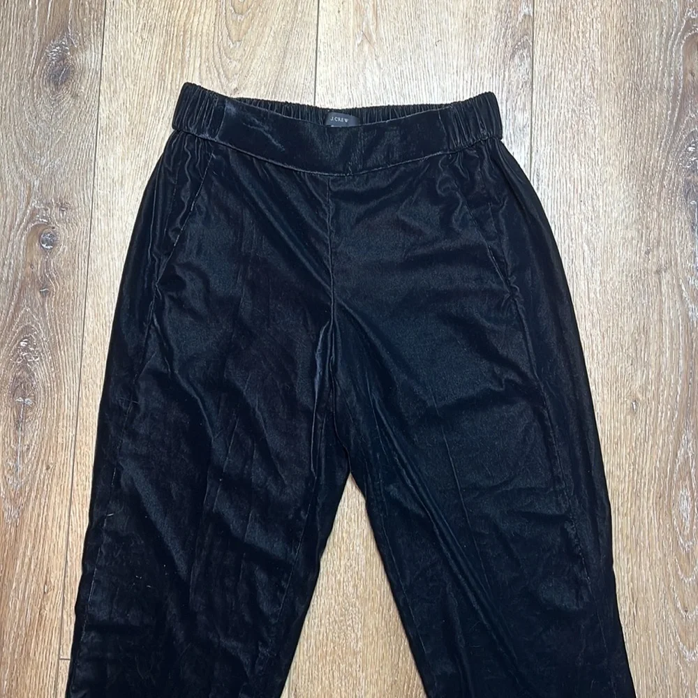 J. Crew Black Velvet Easy Pull On Trouser Size 00